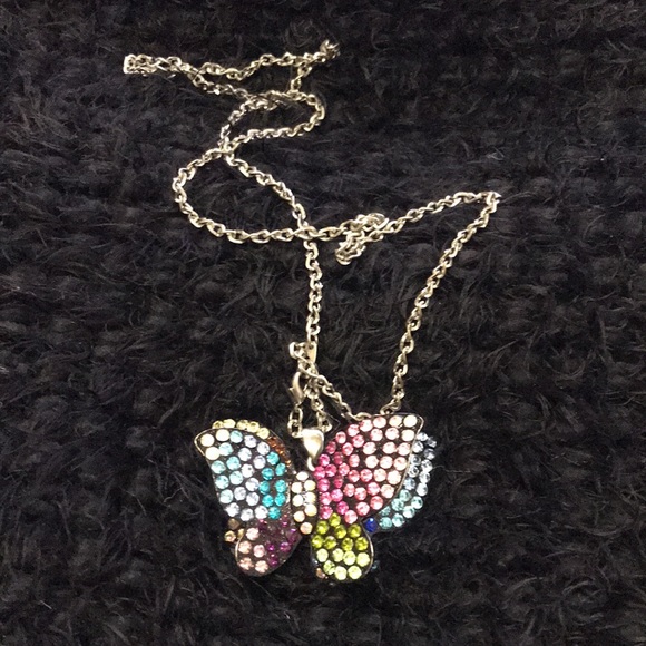 Butterfly Colorful Rhinestone Necklace - Picture 7 of 16